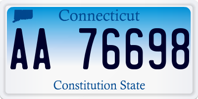 CT license plate AA76698