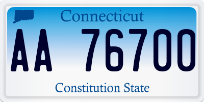 CT license plate AA76700