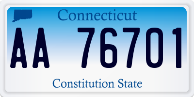 CT license plate AA76701