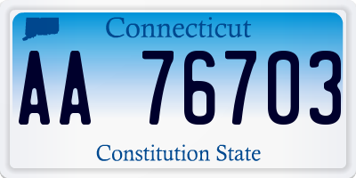 CT license plate AA76703