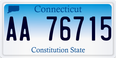 CT license plate AA76715