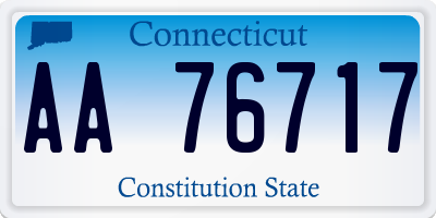 CT license plate AA76717