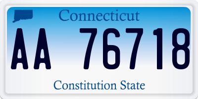 CT license plate AA76718