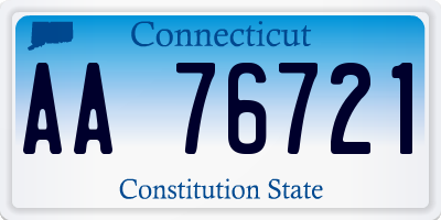 CT license plate AA76721