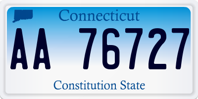 CT license plate AA76727