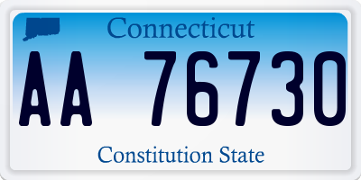 CT license plate AA76730