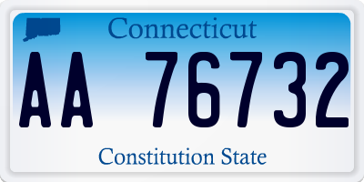 CT license plate AA76732