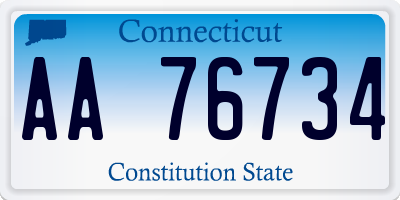 CT license plate AA76734