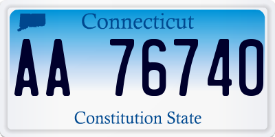 CT license plate AA76740