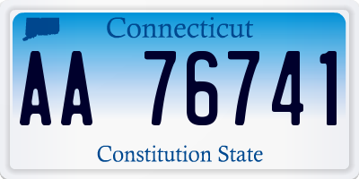 CT license plate AA76741