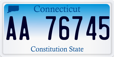 CT license plate AA76745