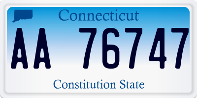 CT license plate AA76747