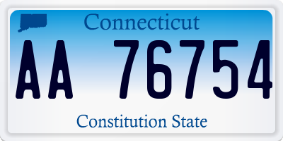CT license plate AA76754
