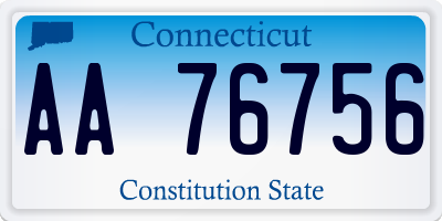 CT license plate AA76756