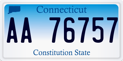 CT license plate AA76757