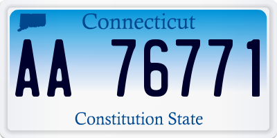 CT license plate AA76771