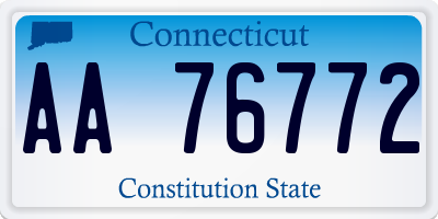 CT license plate AA76772
