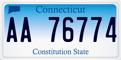 CT license plate AA76774