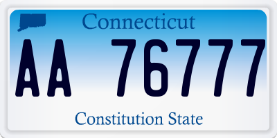 CT license plate AA76777
