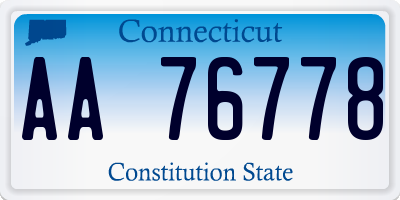 CT license plate AA76778