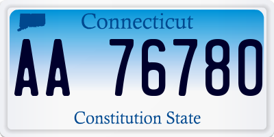 CT license plate AA76780