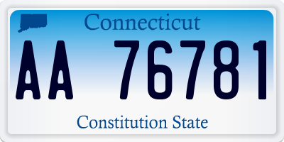 CT license plate AA76781