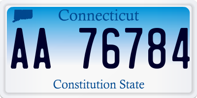 CT license plate AA76784