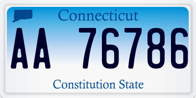 CT license plate AA76786