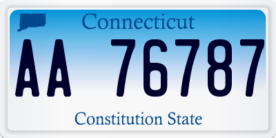 CT license plate AA76787