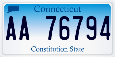 CT license plate AA76794