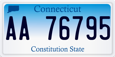 CT license plate AA76795