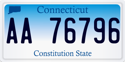 CT license plate AA76796