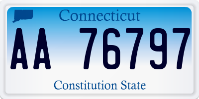 CT license plate AA76797