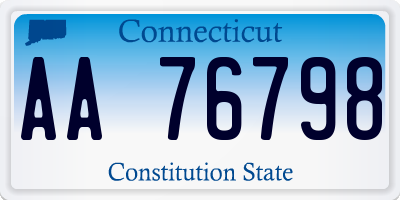 CT license plate AA76798