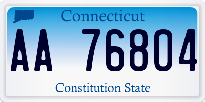 CT license plate AA76804