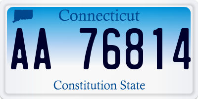 CT license plate AA76814