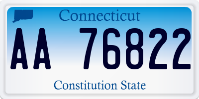 CT license plate AA76822