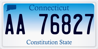 CT license plate AA76827