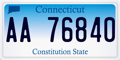 CT license plate AA76840