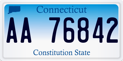 CT license plate AA76842