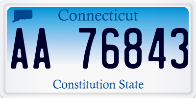 CT license plate AA76843