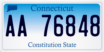 CT license plate AA76848