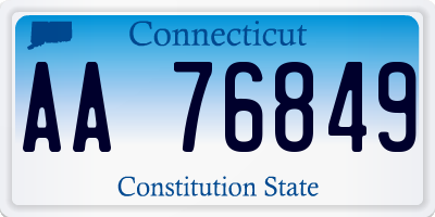 CT license plate AA76849