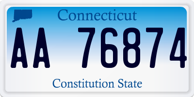 CT license plate AA76874