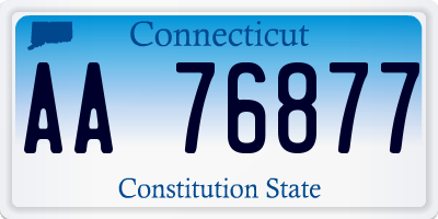 CT license plate AA76877