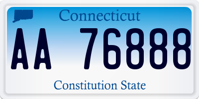 CT license plate AA76888