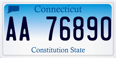 CT license plate AA76890