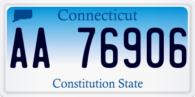 CT license plate AA76906