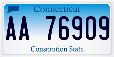 CT license plate AA76909