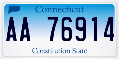 CT license plate AA76914